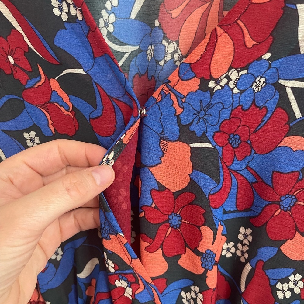 Aakaa Vibrant Floral Long Sleeve Maxi Dress Size S - Picture 7 of 11